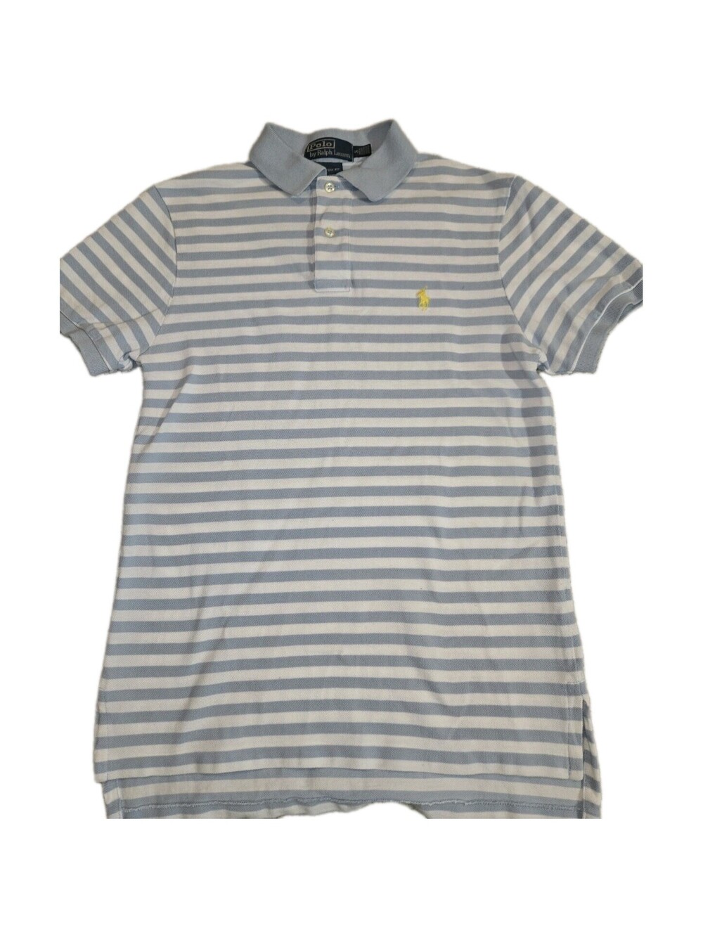 Polo Ralph Lauren Men's Sz S Short Sleeve Polo 💯 cotton Blue White Stripe...